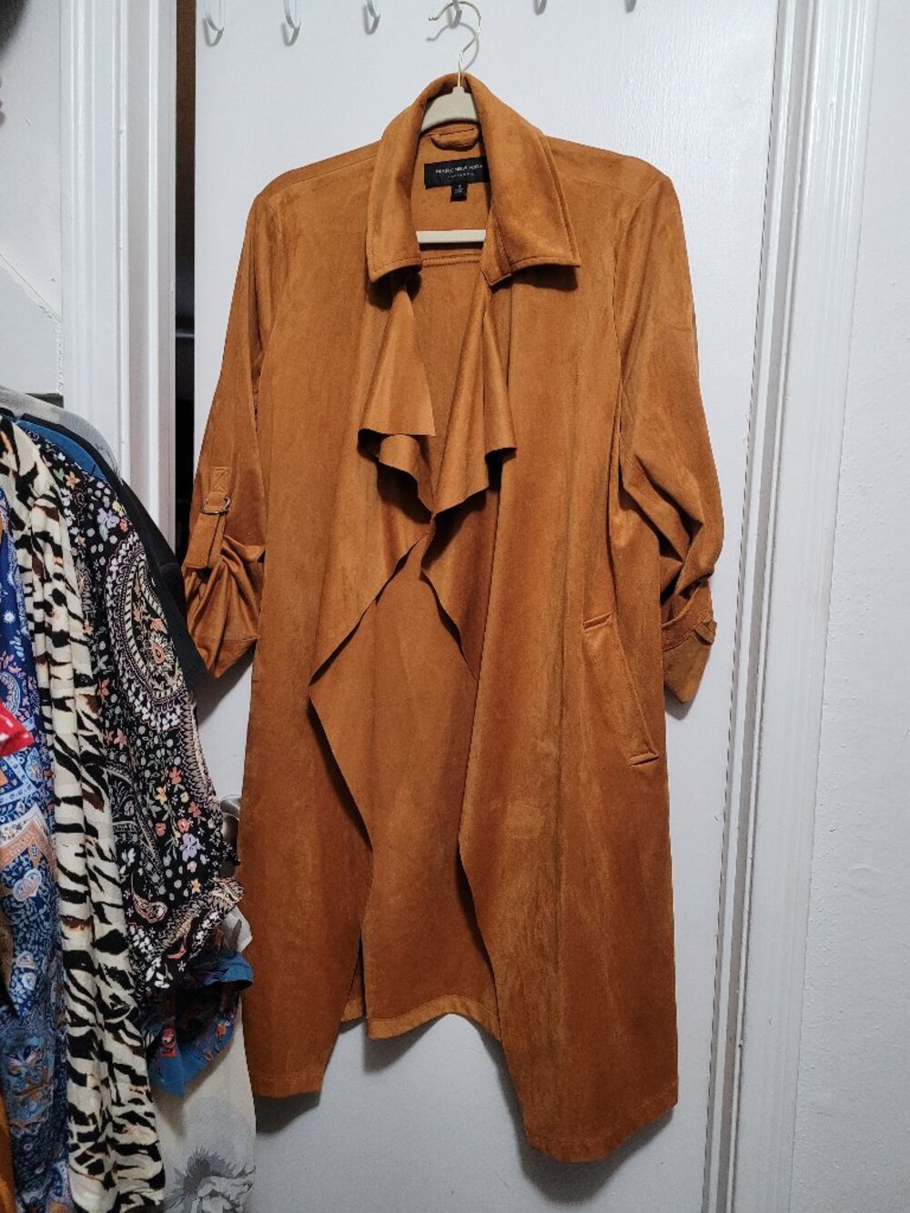 Marc New York Bohemian Ultra Suede Cinnamon Color Coat Sz M